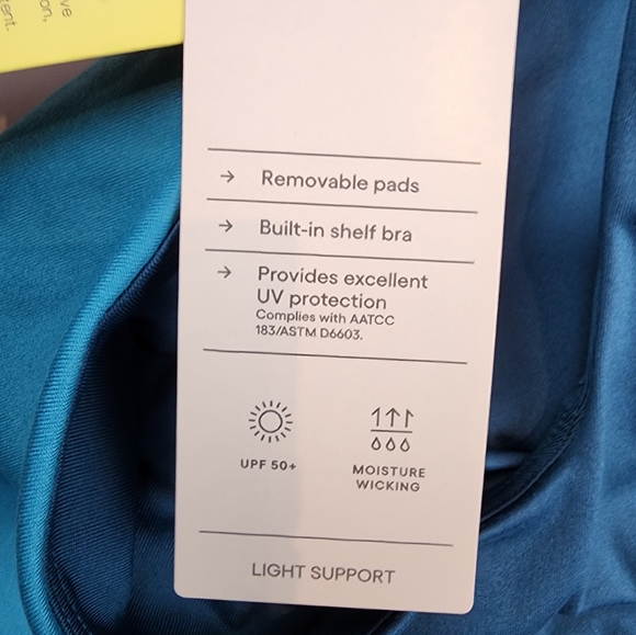 New All in Motion Athletic Sports Bra Light Support Longline Blue Top Size L - Picture 7 of 8